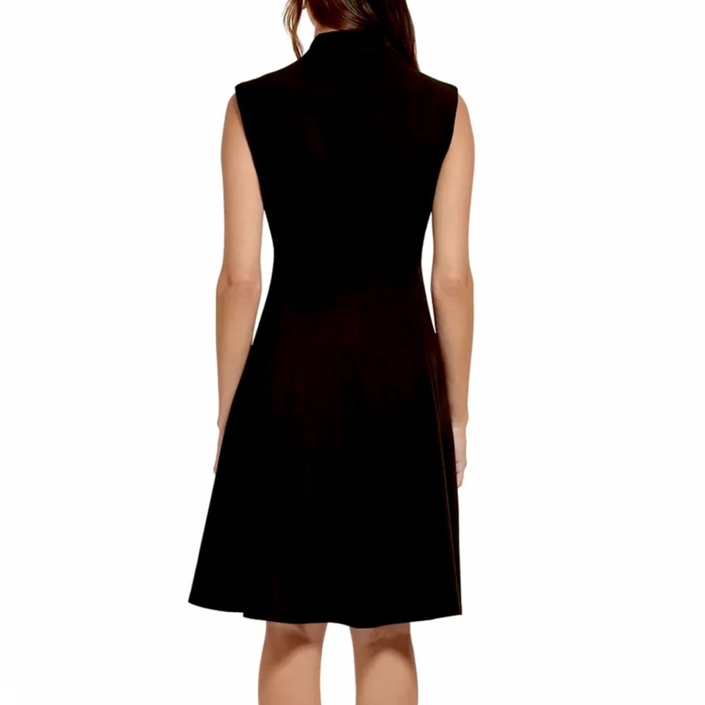Calvin Klein Scuba Crepe A Line Logo Zip Dress - Picture 2 of 14